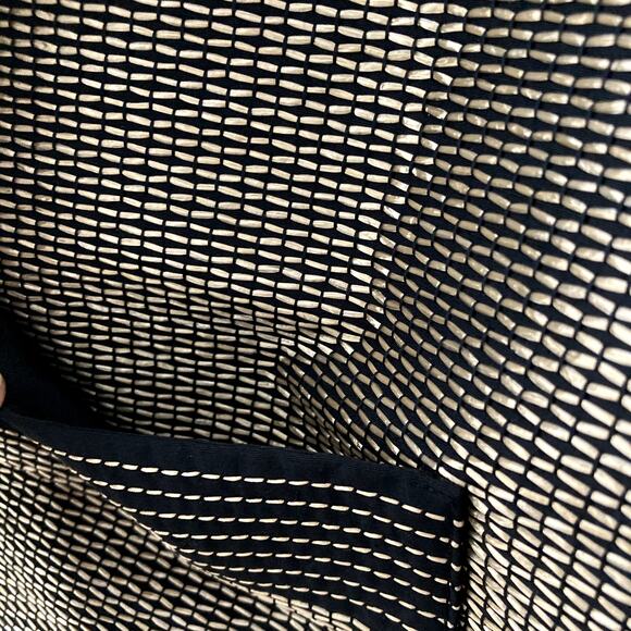 Ellen Tracy Open Front Jacket - Woven Rattan - Black Gold - 6 - Picture 5 of 11